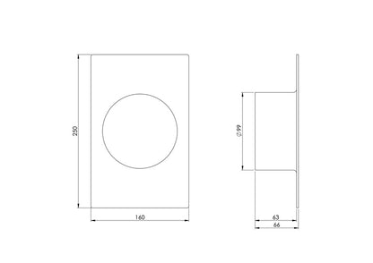 Ventilation duct EUROPLAST VA100, 160 x 250 mm, D100