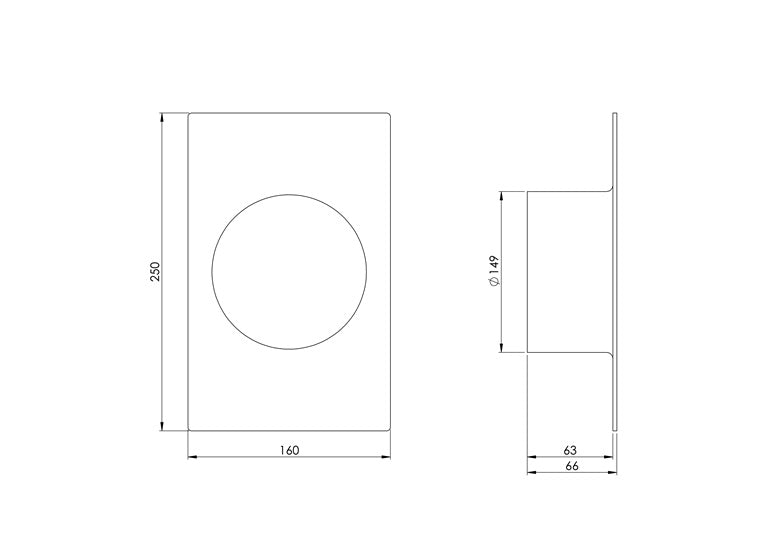 Ventiliacijos tarpmovė EUROPLAST VA150, 160 x 250 mm, D150