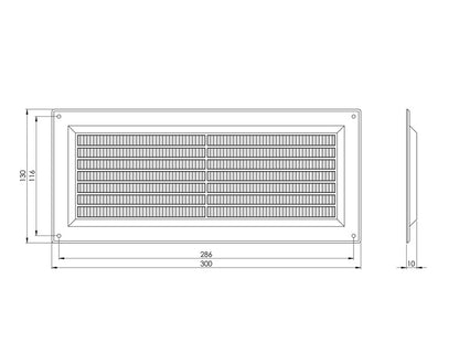Ventiliacijos grotelės EUROPLAST VR1330P, 130 x 300 mm