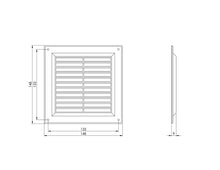 Ventiliacijos grotelės EUROPLAST VR1515P, 150 x 150 mm