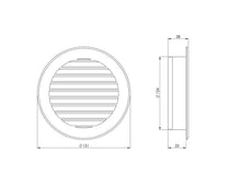 Plast. ventiliacijos grotelės EUROPLAST VR125P, D125, pilkos