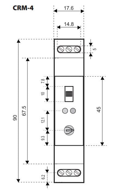 Staircase lighting relay ETI CRM-4, 230 V