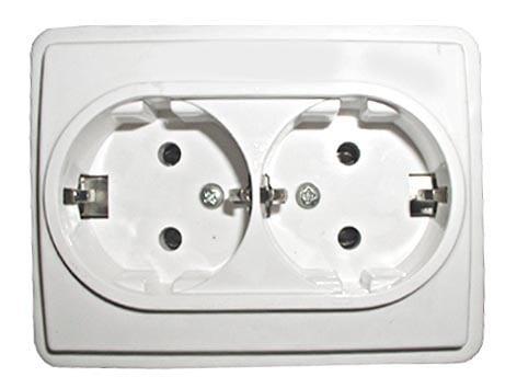 Double socket outlet VILMA SL250, white