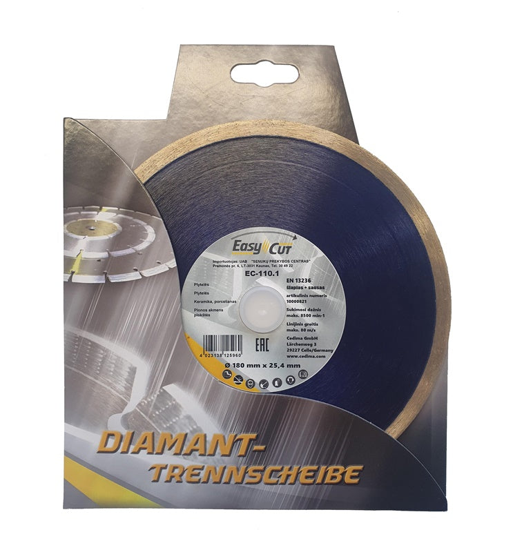 Diamentowa tarcza tnąca Cedima EC-110.1 180x25,4x1,6mm