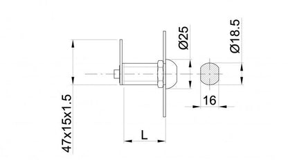 Zamek IBFM DIY 150, chromowany, 16 mm