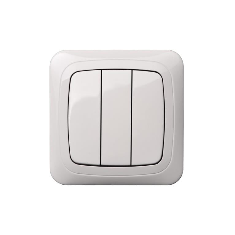 LIREGUS ALFA switch, 3-gang, white