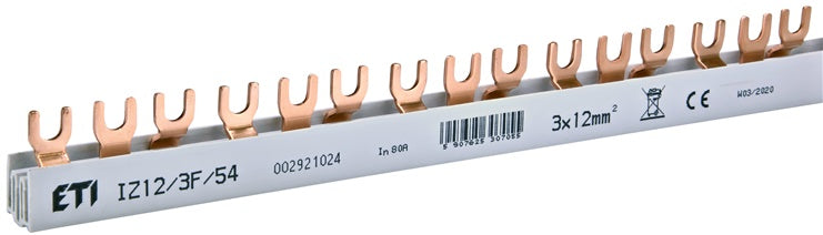 Busbar ETI IZ12, 3P, 54 modules, 12 mm²