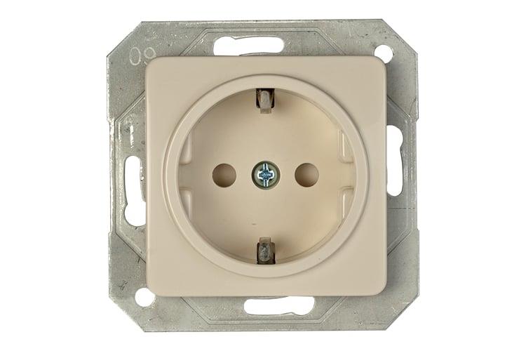 Socket VILMA SL250, with earth, bone colour