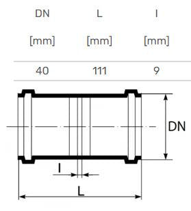 Indoor sewage double socket HTplus, Ø 40 mm
