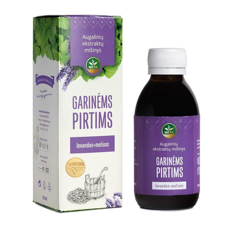 Steam sauna lavender and lemon balm extract MĖTA, 150 ml