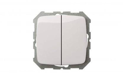 LIREGUS ALFA switch, 2-gang, white, IP44