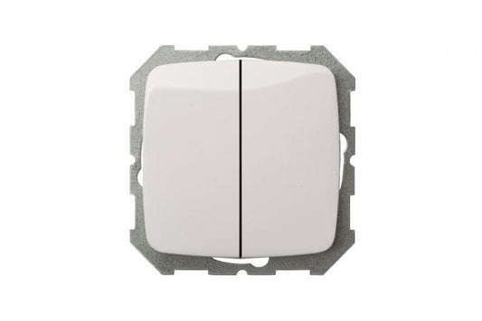Jungiklis LIREGUS ALFA, 2 klav., baltos spalvos, IP44