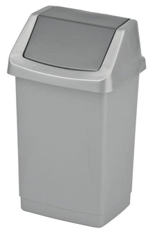 Kosz na śmieci Curver, srebrny/szary, 9 l, 189 x 189 x 381 mm