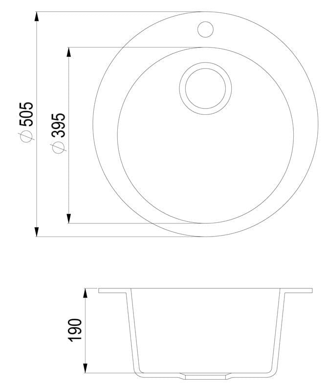 Helika Clarus SR100-110W Sink 50.5x50.5x19cm