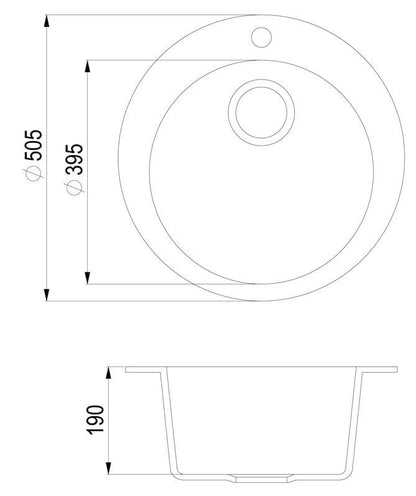 Helika Clarus SR100-110W Sink 50.5x50.5x19cm