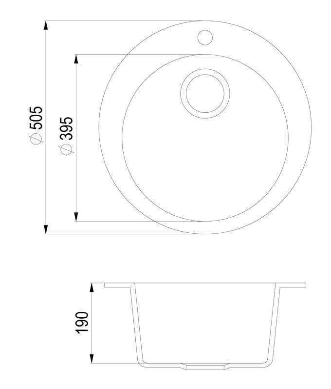 Sink Clarus SR100-601W stone mass 50.5x50.5x19cm