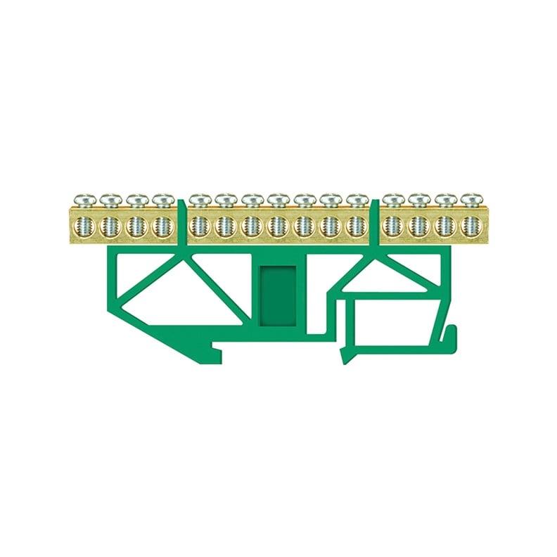 Listwa uziemiająca Pawbol LZ 15/Z, DIN, 15x16 mm², zielona