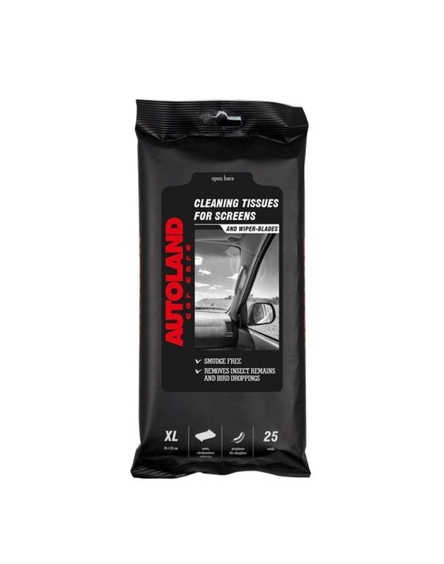 Autoland Car Glass Cleaning Wipes, 25 pcs.