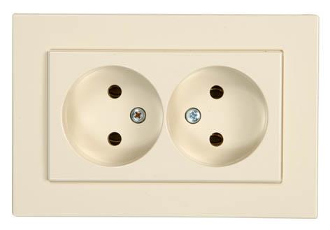 Double socket VILMA XP500, off-white