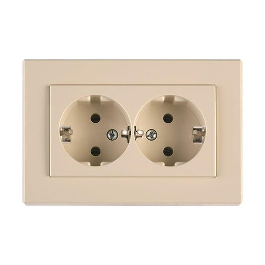 Double socket VILMA XP500, off-white