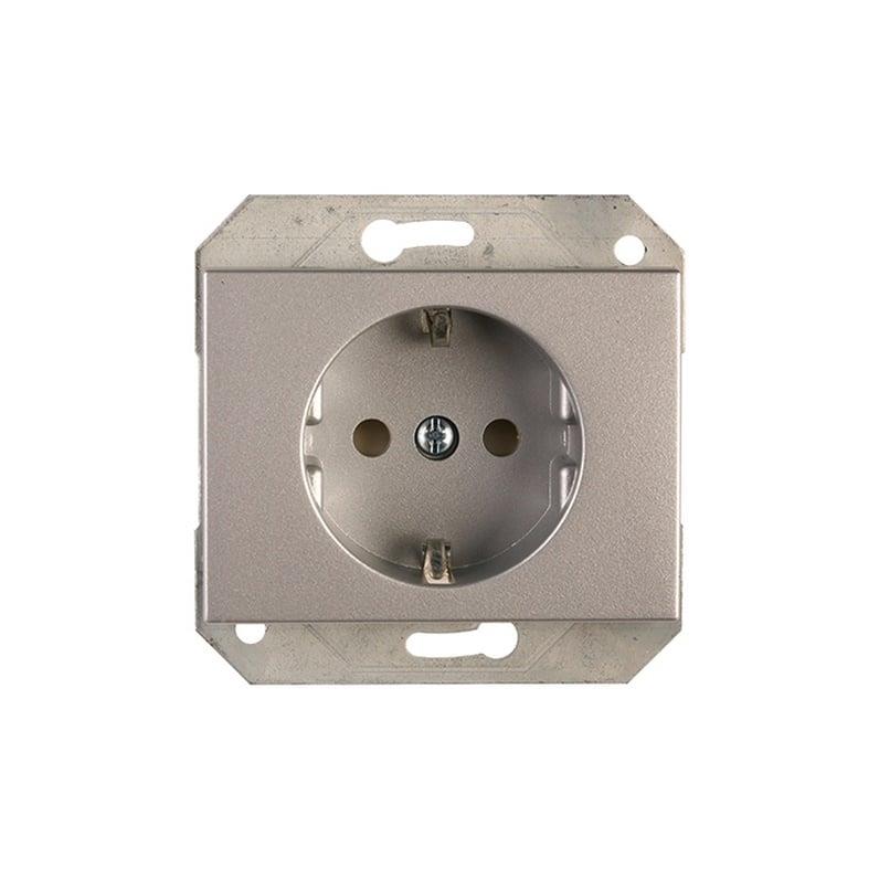 Wall socket VILMA XP500, earthed, metal color
