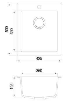 Plautuvė HelikaSimplex SQS 100-601 W, 42,5 x 50 x 19,5