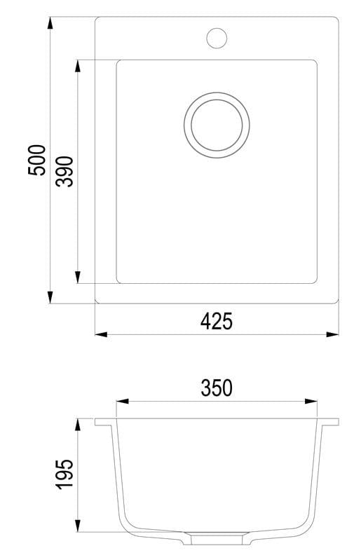 Plautuvė HelikaSimplex SQS 100-601 W, 42,5 x 50 x 19,5