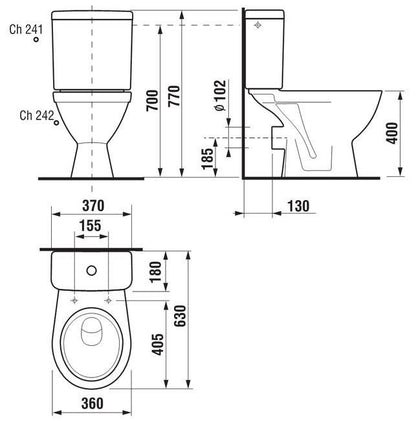 Kompakt JIKA LYRA PLUS H8263860002421, 360×630 mm
