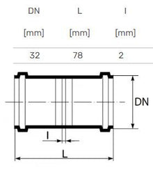 HTplus double-socket internal sewerage pipe fitting, Ø 32 mm, white