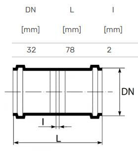 HTplus double-socket internal sewerage pipe fitting, Ø 32 mm, white