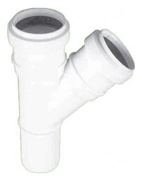 Internal sewerage tee, Ø 32 / 32 mm, 45°, white