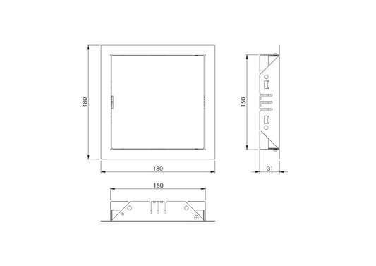 Revizinės durelės EUROPLAST RL1515, 15 x 15 cm