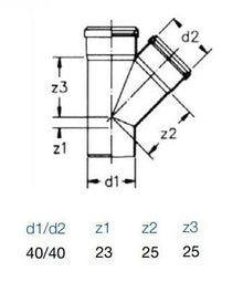 Тройник внутренней канализации Wavin, Ø 40 / 40 мм, 88°
