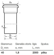Wavin PP internal sewage pipe, Ø 40 mm, 2 m