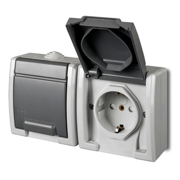 Double socket ELEKTRO-PLAST AQUANT, IP55
