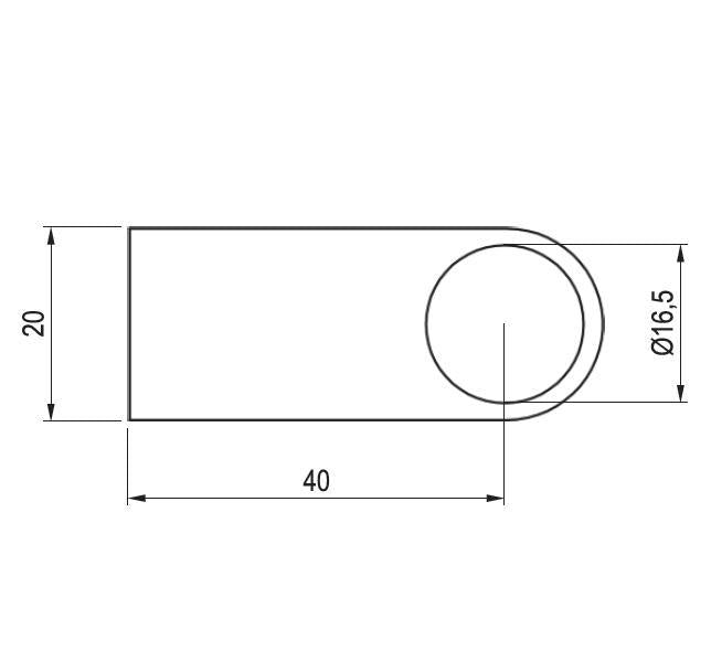 Skersinių laikiklis Rejs TE07.0004.14.001, Ø 16 mm, 1 vnt.