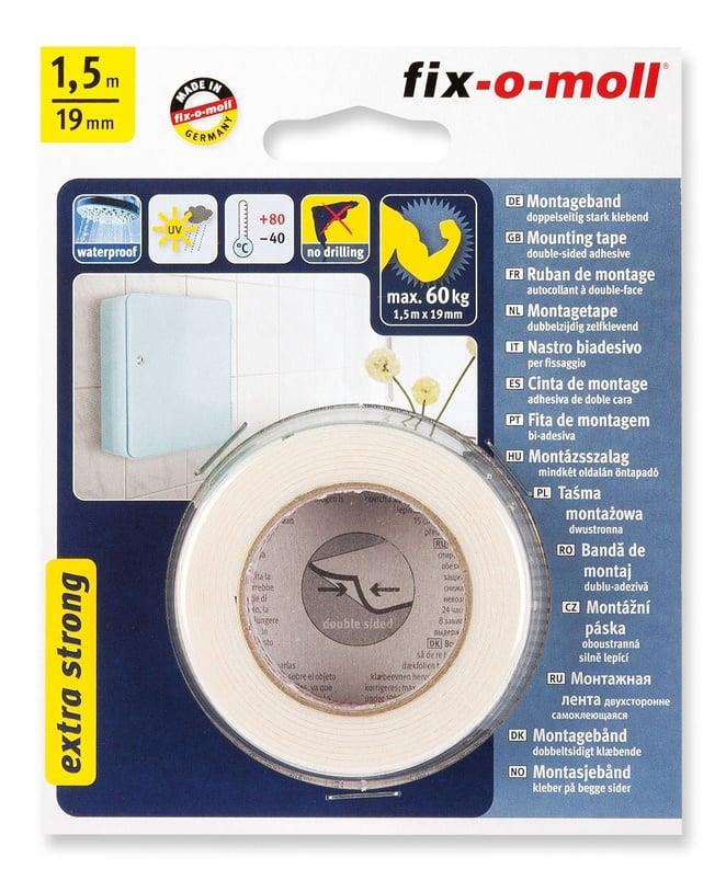 Double-sided adhesive tape Fix-O-Moll, 1.5 m x 19 mm