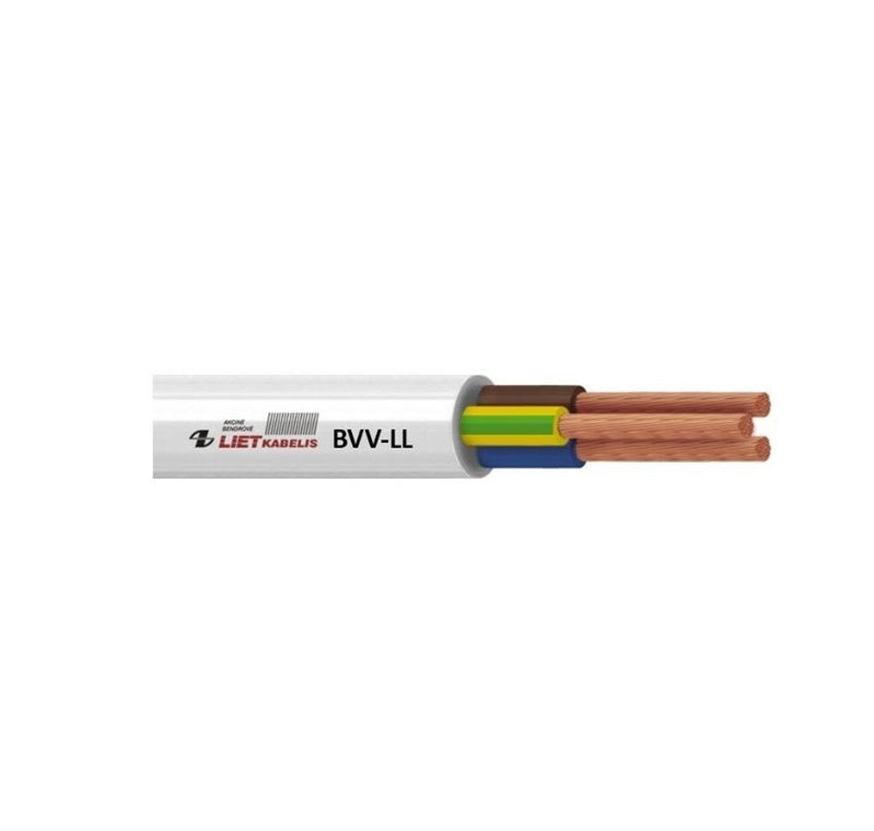 Cable Lietkabelis BVV-LL, 5 x 1.5 mm², white