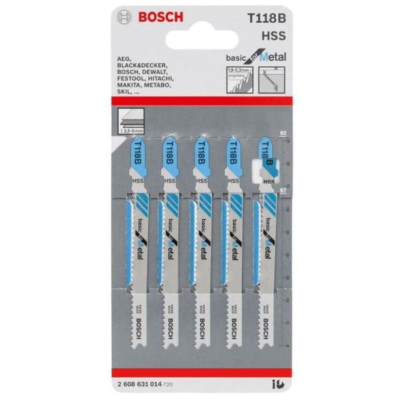 Zestaw brzeszczotów do wyrzynarki Bosch, T118B, 5 szt.