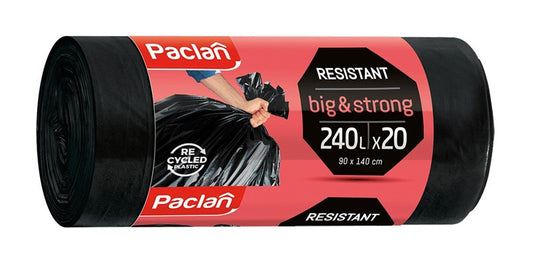 Šiukšlių maišai Paclan, 240 l, 20 vnt., 40MK