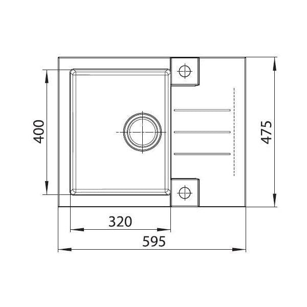 Sink Alveus Rock 30 S, 59.5 x 47.5 x 16 cm