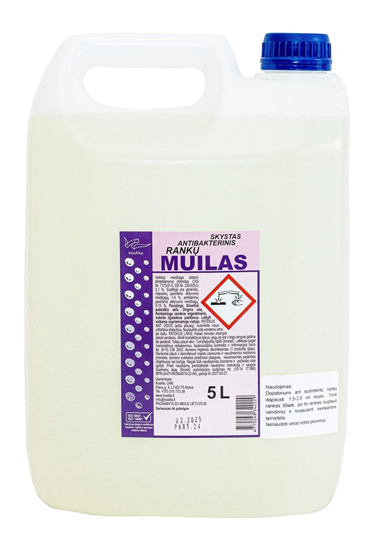 Skystas antibakterinis muilas Koslita, 5 l