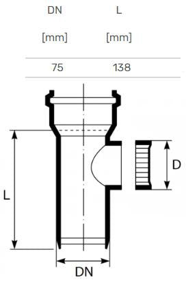 Vidaus kanalizacijos pravala HTplus, Ø 75 mm