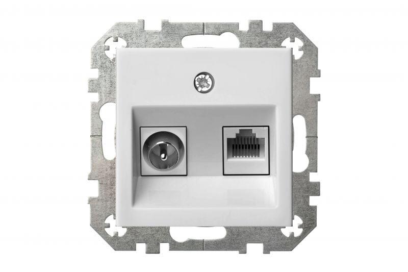 Antenna and computer socket LIREGUS EPSILON, white
