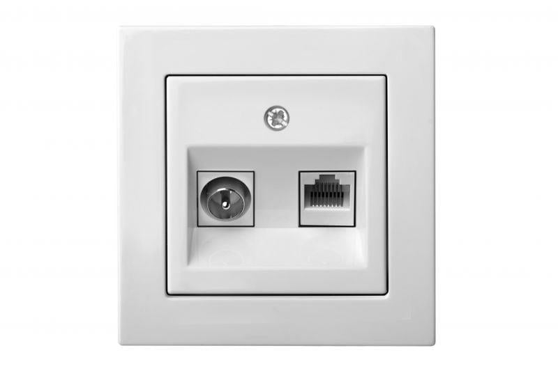 Antenna and computer socket LIREGUS EPSILON, white