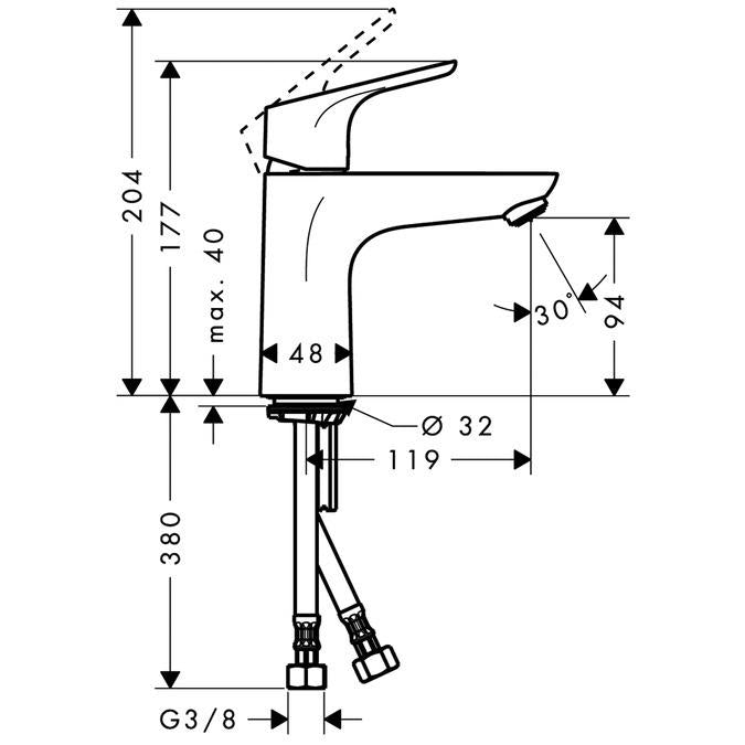 Praustuvės maišytuvas HANSGROHE FOCUS 31517000, chromo