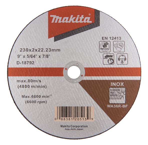 Cutting disc Makita D-18792, 230 x 2 x 22.23 mm