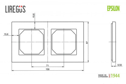 Double frame LIREGUS EPSILON, white frosted glass