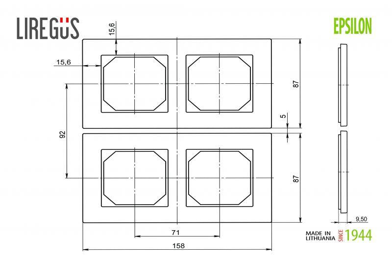 Double frame LIREGUS EPSILON, walnut