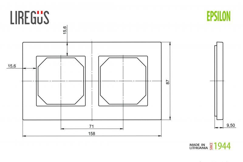 Double frame LIREGUS EPSILON, walnut